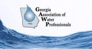 Logo of Georgia Association of Water Professionals featuring a water drop and state outline.