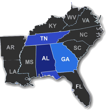 Kazmier & Associates serves Tennessee, Alabama, Georgia and the Florida panhandle